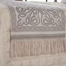 Kit 5 Pçs Peseira Cama King e Almofadas Cheias Grécia Jacquard: Cáqui - 4