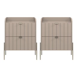 2 Mesas de Cabeceira Vênus Mdf 45cm - 1