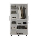 Ver imagem 6 de Guarda Roupa Solteiro Multiuso sem Gaveta Reforçado Ouro Fechadura com Chave Branco