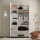 Ver imagem 2 de Guarda Roupa Solteiro Multiuso sem Gaveta Reforçado Ouro Fechadura com Chave Branco