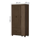 Ver imagem 4 de Guarda Roupa Solteiro 3 Portas 2 Gavetas e Cama de Solteiro Mdf Bela Chocolate Off Decmade