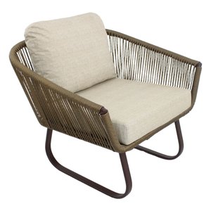 Poltrona Milão em Alumínio e Corda Sintetica Jardim Trama Original