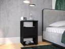 Ver imagem 2 de Mesa de Cabeceira Cie com Nicho 2 Gavetas Cor Preto