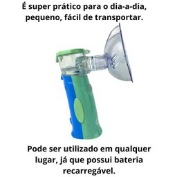 Inalador Nebulizador Portatil MESH Colors BABY Recarregavel Medicate Verde - 2