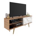 Ver imagem 1 de Rack TV 55" Retrô com 2 Portas Multimóveis CR45204 Amêndoa/Mármore Branco