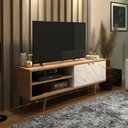 Ver imagem 2 de Rack TV 55" Retrô com 2 Portas Multimóveis CR45204 Amêndoa/Mármore Branco