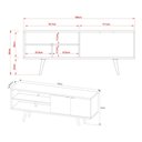 Ver imagem 3 de Rack TV 55" Retrô com 2 Portas Multimóveis CR45204 Amêndoa/Mármore Branco
