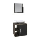Ver imagem 2 de Conjunto Balcão C-cuba L38 e Espelheira Soft 500 Carvalho Dark C-branco Chess Carvalho Dark C-preto