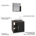 Ver imagem 4 de Conjunto Balcão C-cuba L38 e Espelheira Soft 500 Carvalho Dark C-branco Chess Carvalho Dark C-preto