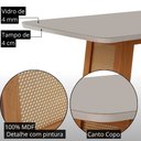 Ver imagem 6 de Mesa de Jantar Carolina 180cm Tampo MDF Vidro Canto Copo com 6 Cadeiras Carolina