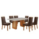 Ver imagem 2 de Mesa de Jantar Carolina 180cm Tampo MDF Vidro Canto Copo com 6 Cadeiras Carolina