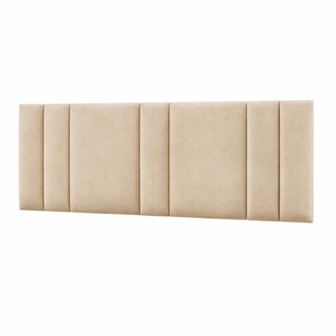 Cabeceira Cama Box Estofada Casal King 2,00 Suede Bege com LED