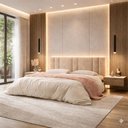 Ver imagem 4 de Cabeceira Cama Box Estofada Casal King 2,00 Suede Bege com LED