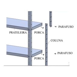 Prateleira de Aço Galvanizada com 5 Bandejas Suporta Ate 150kg - 5