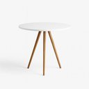 Ver imagem 2 de Mesa de Jantar Redonda 70cm Tripé Bistrô MDF Madeira Cor Branco