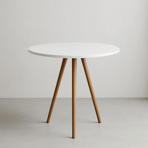 Mesa de Jantar Redonda 70cm Tripé Bistrô MDF Madeira Cor Branco