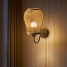 Arandela parede de bambu montado arandela lâmpada luz do vintage estilo iluminação e27 base decorati - 2