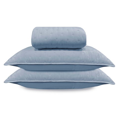 Kit Cobre Leito Queen Soft Dream 3 Peças Steel Blue