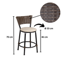 Ver imagem 5 de Kit 2 Banquinhos Baixo Cozinha Americana de Fibra Sintetica:chocolate/bege