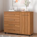 Ver imagem 1 de Cômoda 4 Gavetas 1 Porta com Rodizios Flora - Amêndola Touch