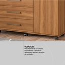 Ver mais imagens de Cômoda 4 Gavetas 1 Porta com Rodizios Flora - Amêndola Touch
