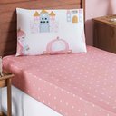 Ver imagem 1 de Jogo Cama Lençol Fantasy Solteiro Cama Quarto Infantil Microfibra 2 Peças Princesinha Rosa