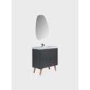 Ver imagem 5 de Gabinete para Banheiro com Cuba e Espelho Organico 80cm Retro Mdf Grafite Milano - On Móveis