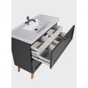 Ver mais imagens de Gabinete para Banheiro com Cuba e Espelho Organico 80cm Retro Mdf Grafite Milano - On Móveis