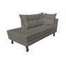 Divã Recamier Troya 2,00 Cm Lado Direito Linho Cinza - 2
