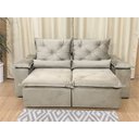 Ver imagem 5 de Sofá Retrátil Reclinável 2,30 M Bege 201 Athenas