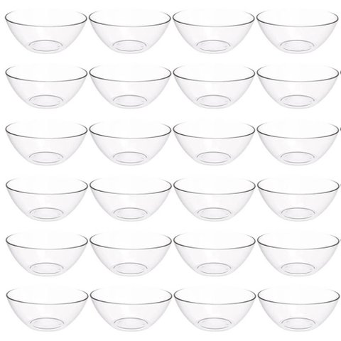24 Tigelas Transparentes para Servir 2,3l Crippa Restaurante Buffet Salada Sobremesa