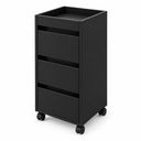 Ver imagem 5 de Carrinho Auxiliar Gaveteiro Madeira MDF Organizador Escritório 3 Gavetas - Preto