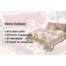 Cobre leito cama queen micropercal kit completo 250cm x 250cm almofada e refis - 4