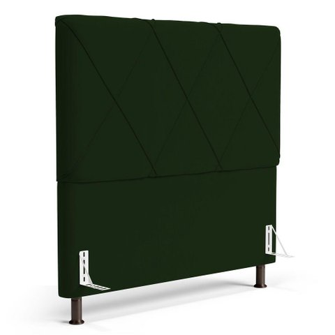 Cabeceira Cama Box Casal Queen Size Mel 160cm com Frame Veludo Verde - Desk Design