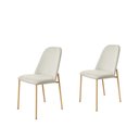 Ver imagem 1 de Kit 2 Cadeira Lucille Linho Mescla Cru Base Dourado 45cm - 70714