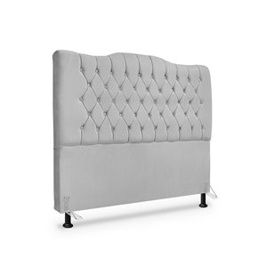 Cabeceira de Cama Box Casal 140 Cm Dunas - Veludo Cinza