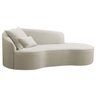 Divã Recamier Curvo Sala de Estar Inglaterra Lado Direito 150cm Bouclé Bege - Incasa Decor - 1