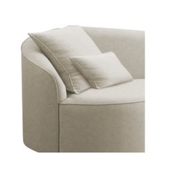 Divã Recamier Curvo Sala de Estar Inglaterra Lado Direito 150cm Bouclé Bege - Incasa Decor - 5