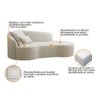 Divã Recamier Curvo Sala de Estar Inglaterra Lado Direito 150cm Bouclé Bege - Incasa Decor - 4