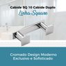 Cabide Duplo Para Roupa Banheiro De Metal Cromado Quadrado - 3