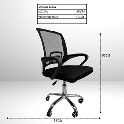 Cadeira Escritório Secretária Modelo Ascend Base Cromada com Rodinha e Regulagem de Altura - 6