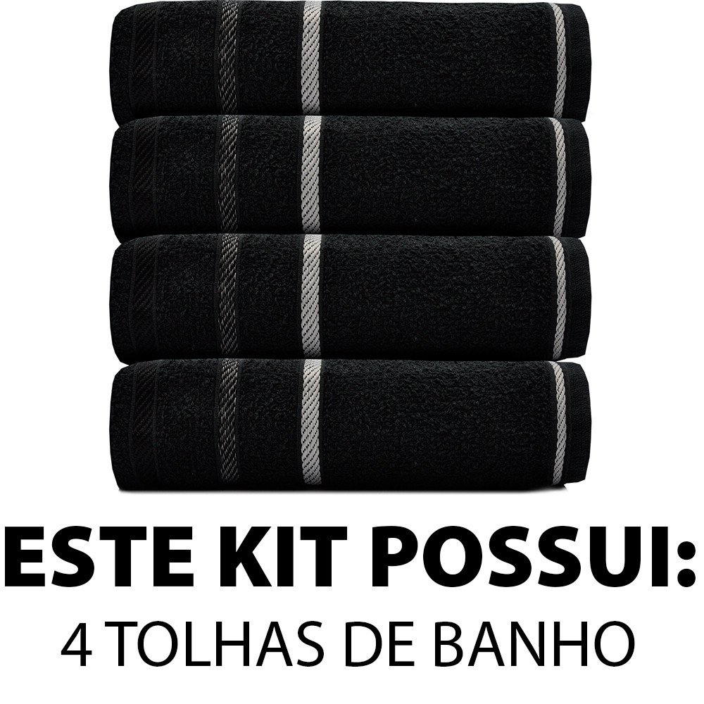 Kit 4 Toalhas de Banho Pop 100% Algodão Salão Manicure Academia SPA 68x113cm Emcompre Marcotex - 4