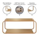 Ver imagem 2 de Mesa de Centro Luna 28089 Orgânica MDP Pés Metálicos 80cm Dourado Artesano Móveis
