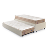 Bicama Box Solteiro Corino Linho 88x188 com Dois Colchões Molas Ensacadas Berlim Probel - 1