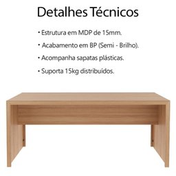 Escrivaninha Mesa Escritorio 180 Cm Me4185 Amendoa Tecno Mobili - 3