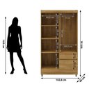 Ver imagem 6 de Guarda Roupa 4 Portas Espelho 102 Cm 10090 Vlr Nature