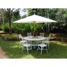 Conjunto de Mesa para Jardim Bambu com Mesa de 1,50 M com Giro e 6 Cadeiras em Alumínio Fundido Unif - 1