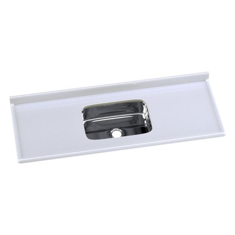Pia de Cozinha Mármore Sintético 140x55cm com Cuba Aço Inox Multimóveis CR20473 