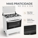 Ver imagem 6 de Fogão a Gás Delicato 6 Bocas com Forno 84 Litros Mesa em Aço Inox com Tampa de Vidro Clarice