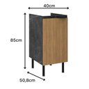 Ver imagem 3 de Armário Balcão de Cozinha 40cm 1 Porta S/tampo New York Móvel na Caixa